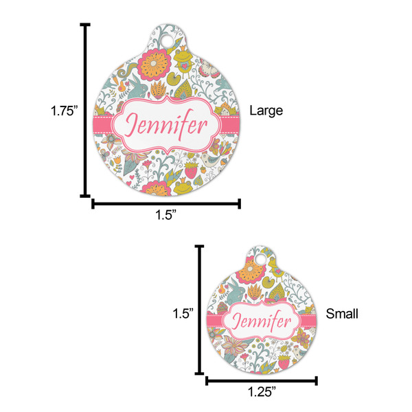 Wild Garden Round Pet ID Tag - Large - Comparison Scale