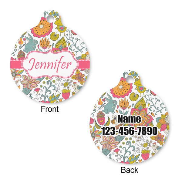 Wild Garden Round Pet Tag - Front & Back