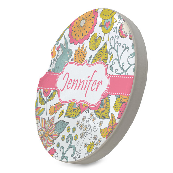 Wild Garden Sandstone Car Coaster - STANDING ANGLE