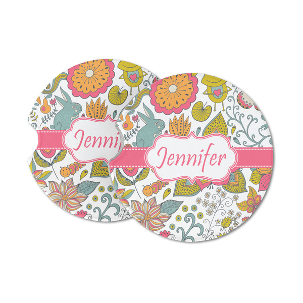 Custom Wild Garden Sandstone Car Coasters (Personalized)