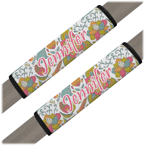 Custom Wild Garden Seat Belt Covers (Set of 2) (Personalized)