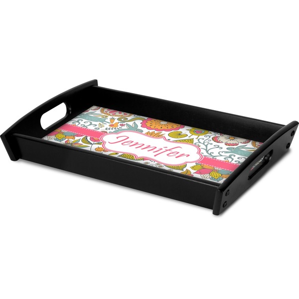 Wild Garden Serving Tray Black - Corner