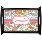 Wild Garden Black Wooden Tray - Small (Personalized)