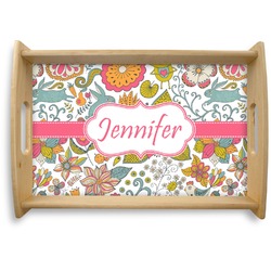 Wild Garden Natural Wooden Tray - Small (Personalized)
