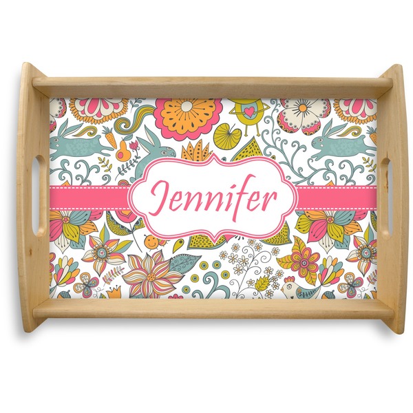 Custom Wild Garden Natural Wooden Tray - Small (Personalized)