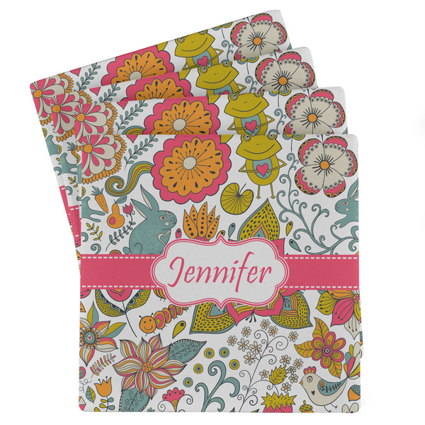 Custom Wild Garden Absorbent Stone Coasters - Set of 4 (Personalized)