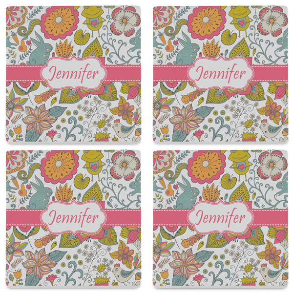 Wild Garden Set of 4 Sandstone Coasters - See All 4 View