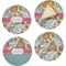 Wild Garden Set of 4 Glass Appetizer / Dessert Plate 8" (Personalized)