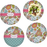 Wild Garden Set of 4 Glass Lunch / Dinner Plate 10" (Personalized)
