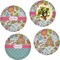 Wild Garden Set of 4 Glass Lunch / Dinner Plate 10" (Personalized)