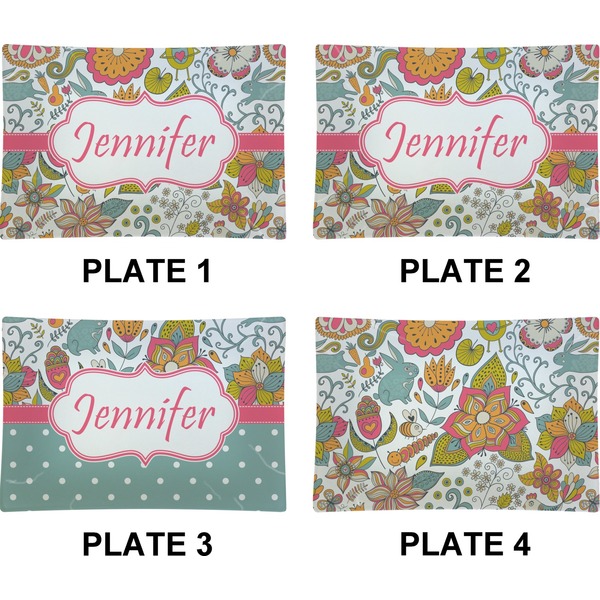 Wild Garden Set of Rectangular Appetizer / Dessert Plates (Approval)