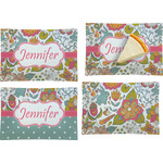 Wild Garden Set of 4 Glass Rectangular Appetizer / Dessert Plate (Personalized)