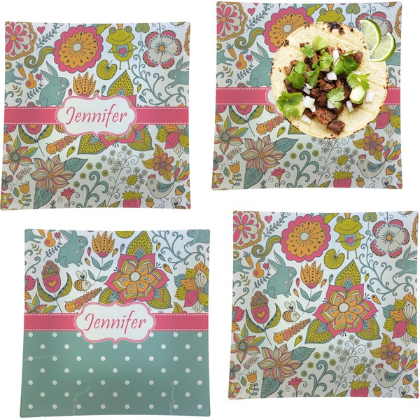 Wild Garden Set of Square Dinner Plates