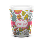 Wild Garden Ceramic Shot Glass - 1.5 oz - White - Set of 4 (Personalized)