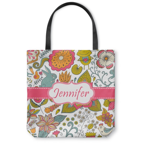 Custom Wild Garden Canvas Tote Bag - Large - 18"x18" (Personalized)