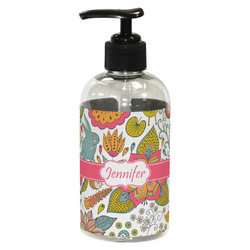 Wild Garden Plastic Soap / Lotion Dispenser (8 oz - Small - Black) (Personalized)
