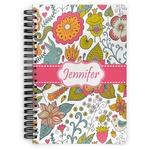 Wild Garden Spiral Notebook - 7x10 w/ Name or Text