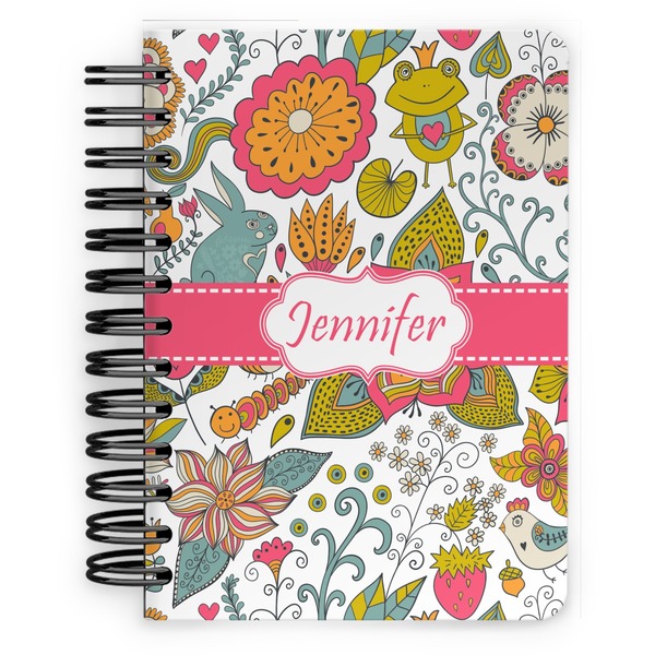Custom Wild Garden Spiral Notebook - 5x7 w/ Name or Text