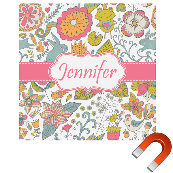 Custom Wild Garden Square Car Magnet - 10" (Personalized)