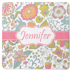 Wild Garden Square Rubber Backed Coaster (Personalized)