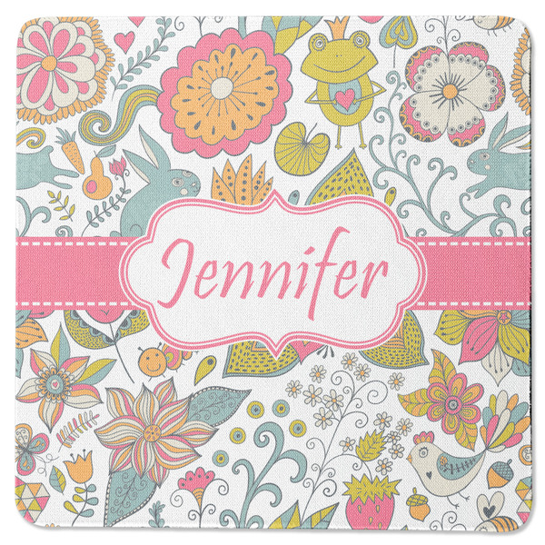 Custom Wild Garden Square Rubber Backed Coaster (Personalized)