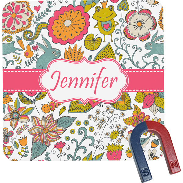 Custom Wild Garden Square Fridge Magnet (Personalized)