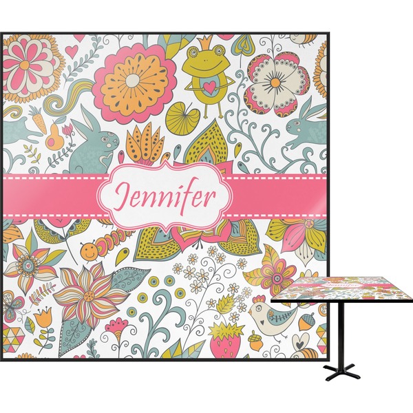 Custom Wild Garden Square Table Top - 24" (Personalized)