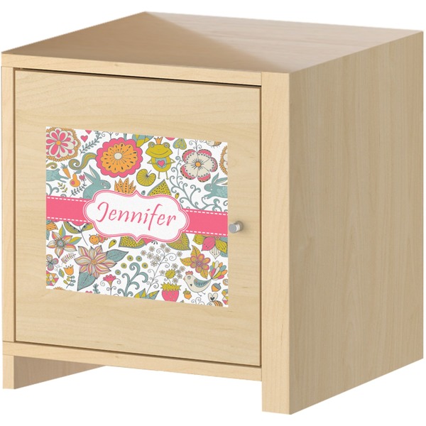 Wild Garden Square Wall Decal on Wooden Cabinet