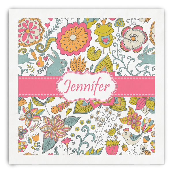 Custom Wild Garden Paper Dinner Napkins (Personalized)