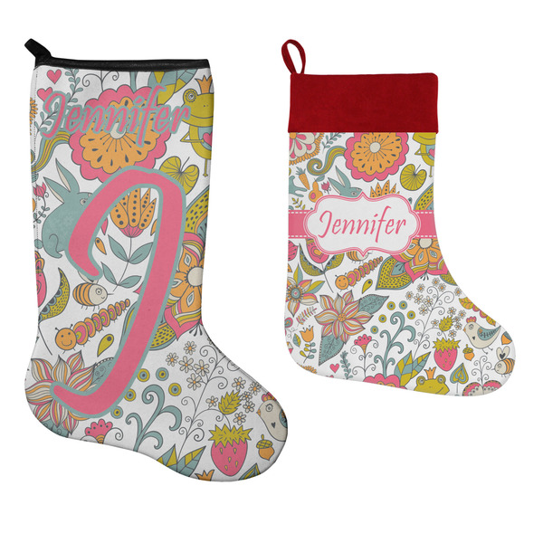 Wild Garden Stockings - Side by Side compare