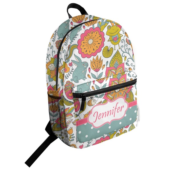 Custom Wild Garden Student Backpack (Personalized)