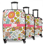 Wild Garden 3 Piece Luggage Set - 20" Carry On, 24" Medium Checked, 28" Large Checked (Personalized)
