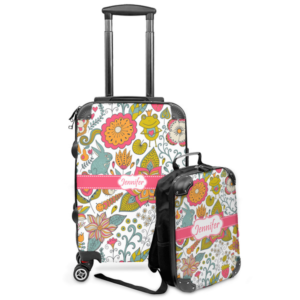 Custom Wild Garden Kids 2-Piece Luggage Set - Suitcase & Backpack (Personalized)