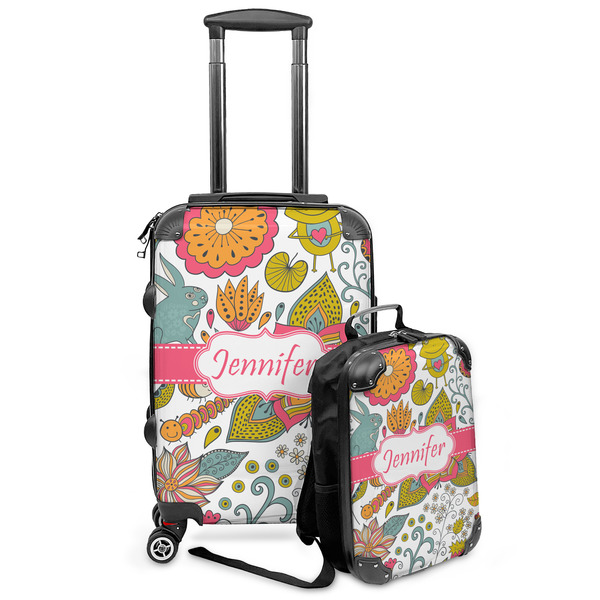 Custom Wild Garden Kids 2-Piece Luggage Set - Suitcase & Backpack (Personalized)