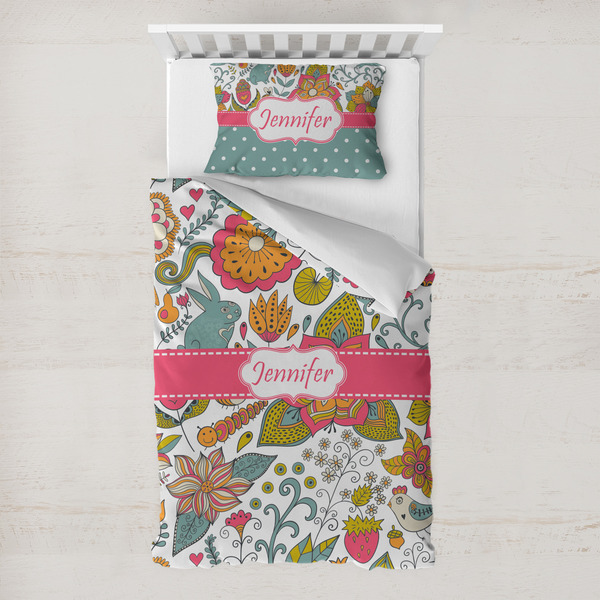 Custom Wild Garden Toddler Bedding Set - With Pillowcase (Personalized)