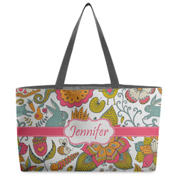 Wild Garden Beach Totes Bag - w/ Black Handles (Personalized)