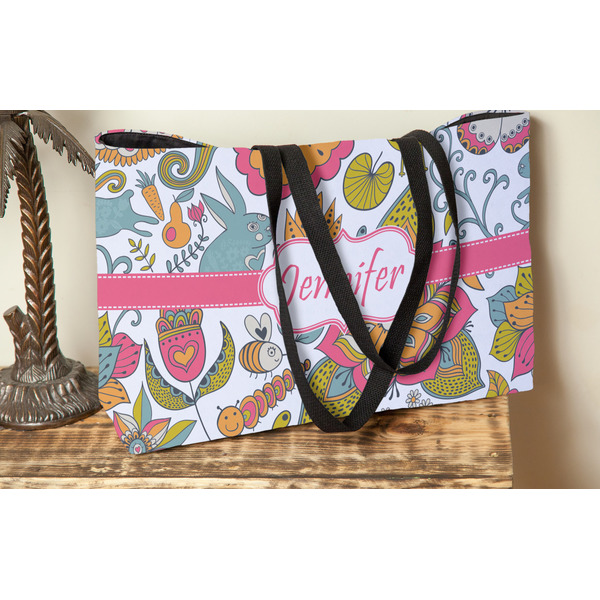 Wild Garden Tote w/Black Handles - Lifestyle View