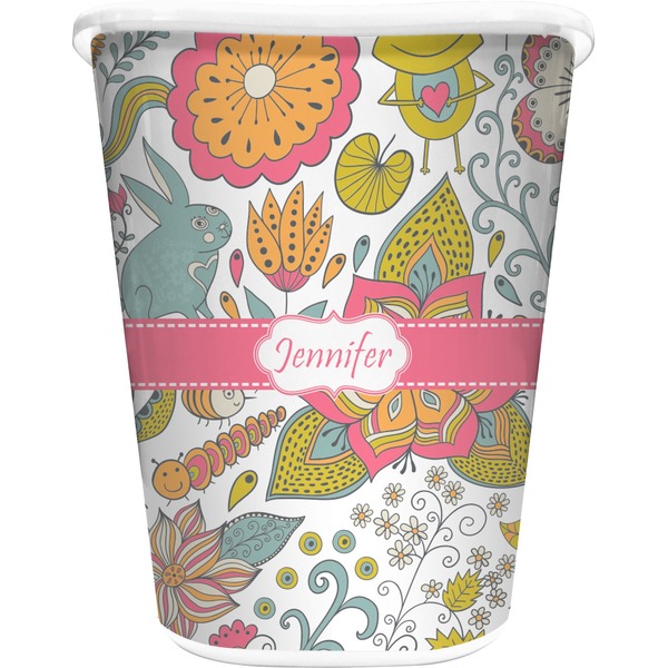 Custom Wild Garden Waste Basket - Single Sided (White) (Personalized)