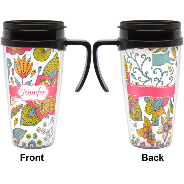 Wild Garden Travel Mug with Black Handle - Approval