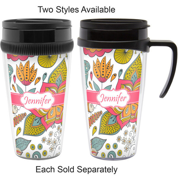 Wild Garden Travel Mugs - with & without Handle