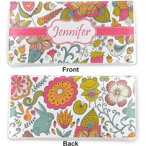 Wild Garden Vinyl Check Book Cover - Front and Back