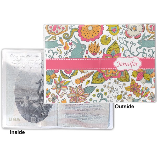 Wild Garden Vinyl Passport Holder - Flat Front and Back