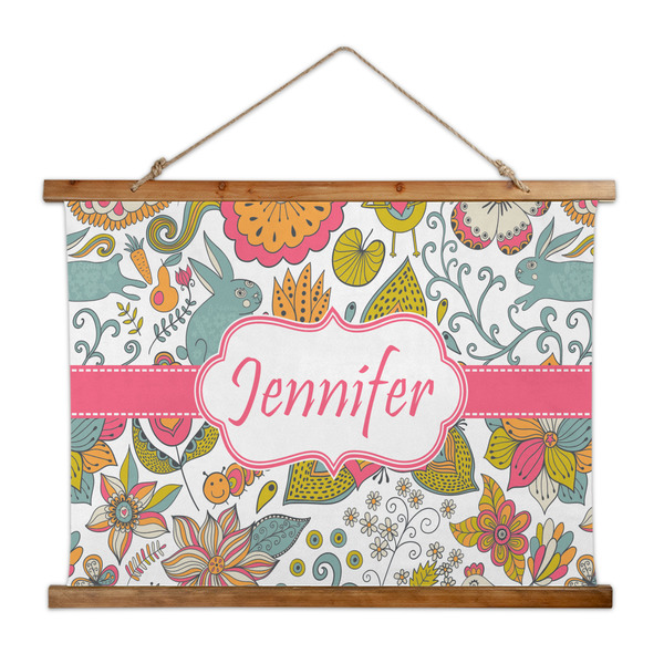 Custom Wild Garden Wall Hanging Tapestry - Wide (Personalized)