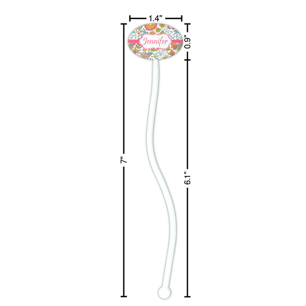 Wild Garden White Plastic 7" Stir Stick - Oval - Dimensions