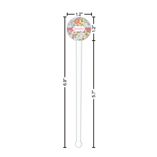 Wild Garden White Plastic 7" Stir Stick - Round - Dimensions