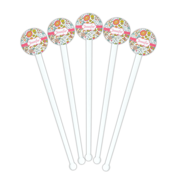 Wild Garden White Plastic 7" Stir Stick - Round - Fan View