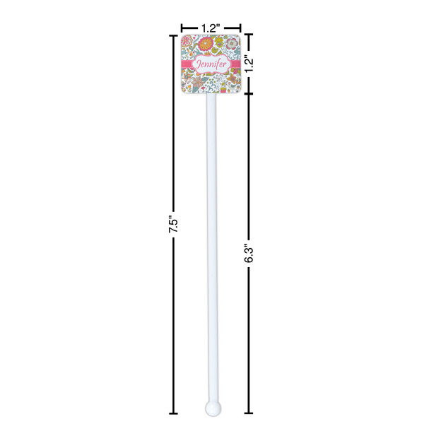 Wild Garden White Plastic Stir Stick - Square - Dimensions