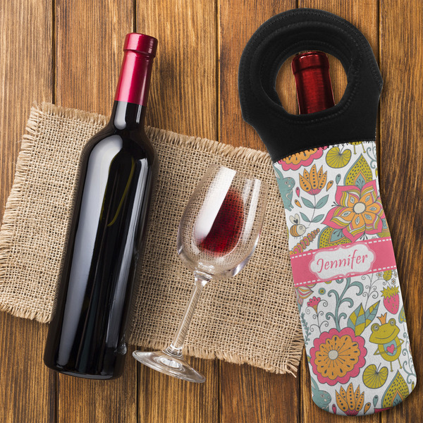 Wild Garden Wine Tote Bag - FLATLAY