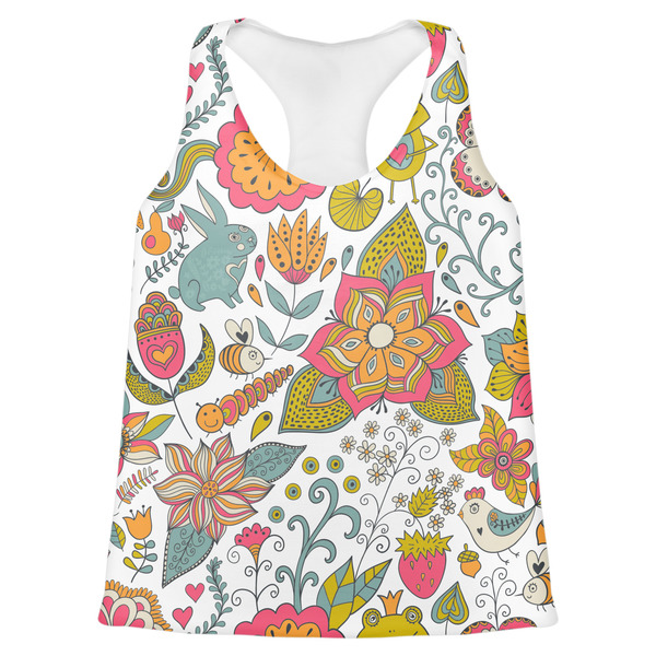 Custom Wild Garden Womens Racerback Tank Top - Large