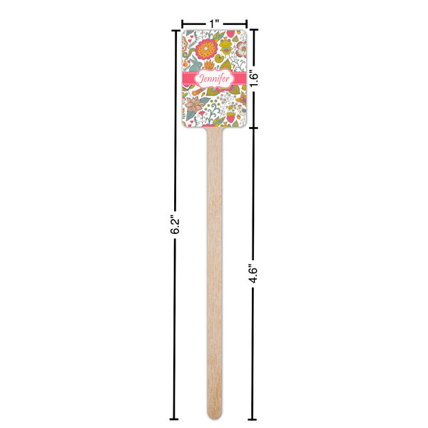 Wild Garden Wooden 6.25" Stir Stick - Rectangular - Dimensions